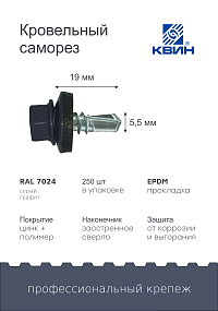 Саморез 5,5х19 SP RAL 7024 серый графит